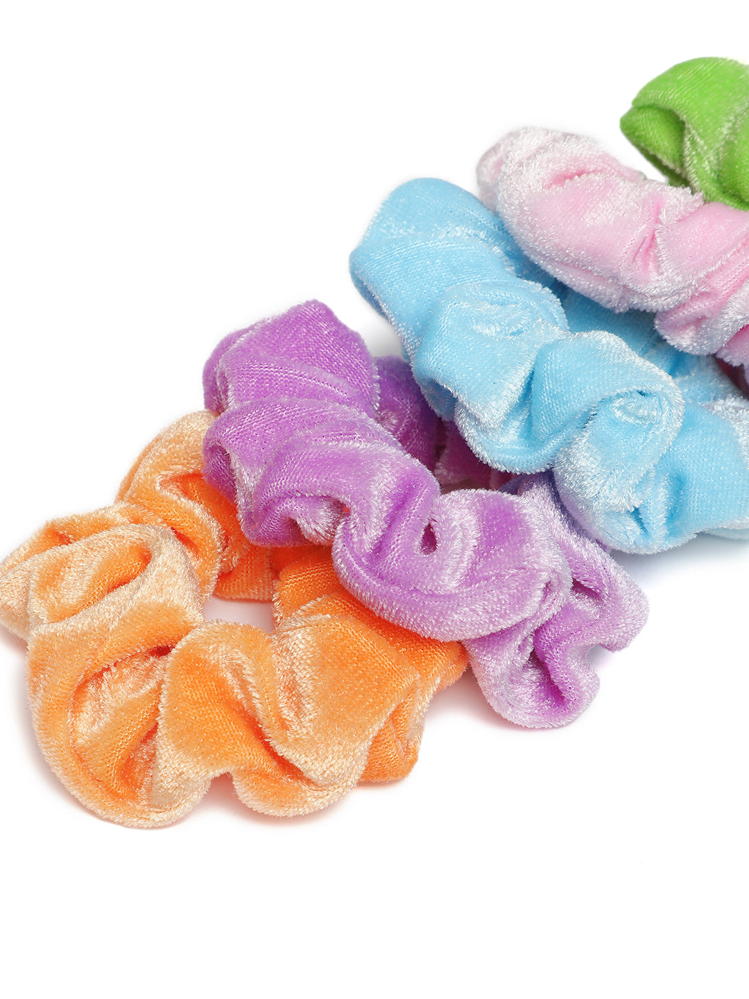 Laida Set of 6 Velvet Finish Scrunchies