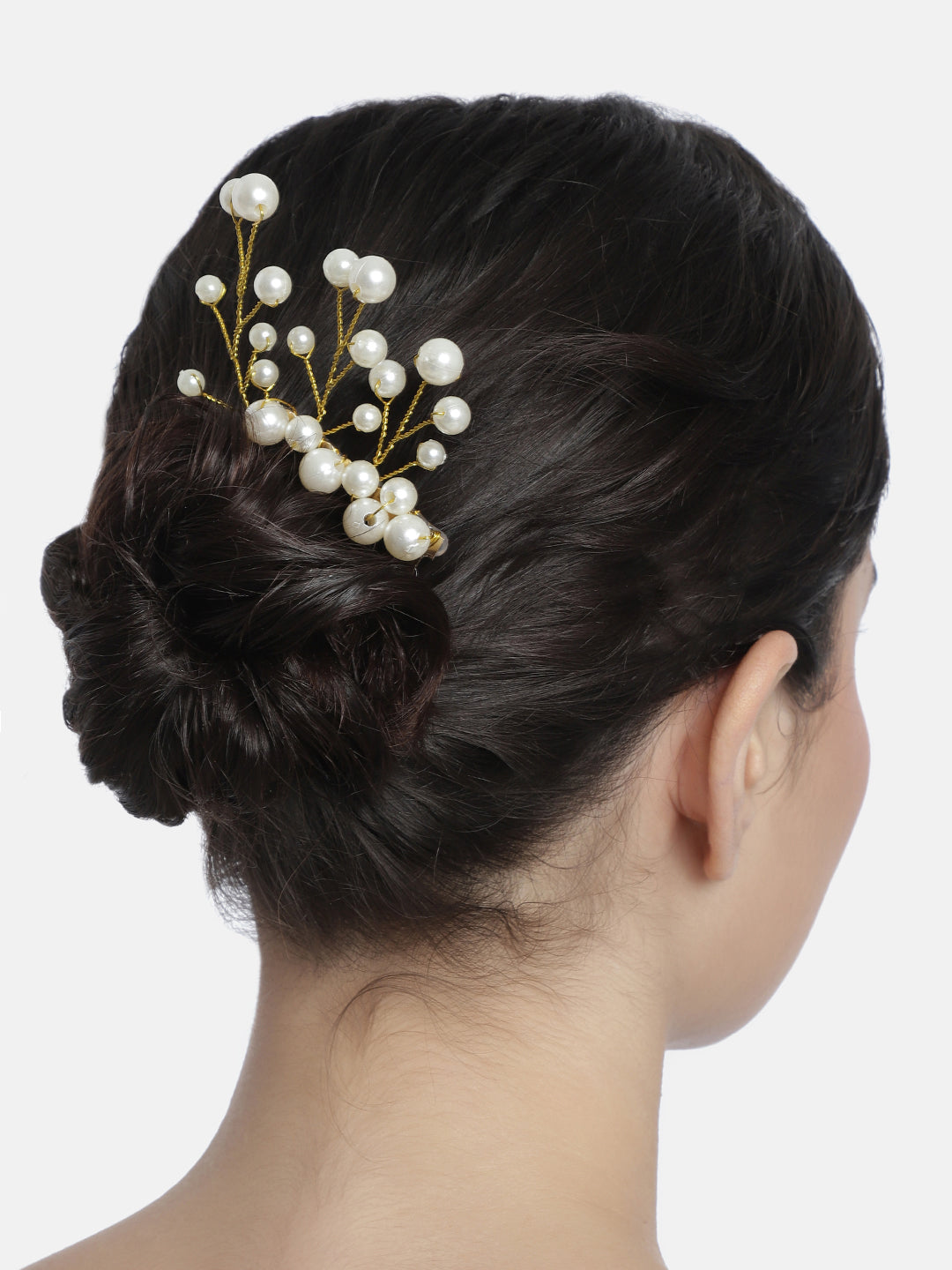 LAIDA Women Gold-Toned Embellished Statement Comb Pin