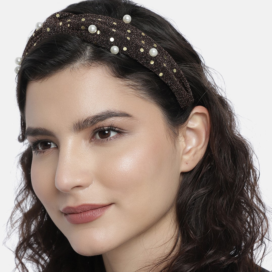 Laida Women Brown Embellished Hairband