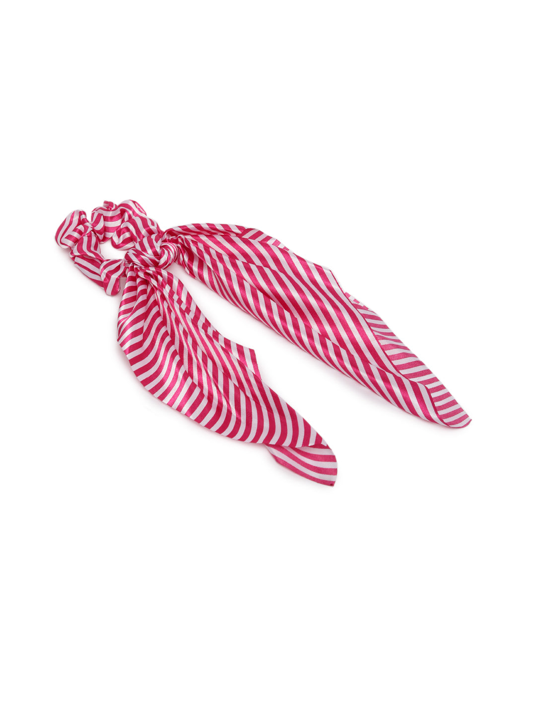 Laida Set of 2 Ponytail Holders with Striped Handkerchief Style Scrunchies