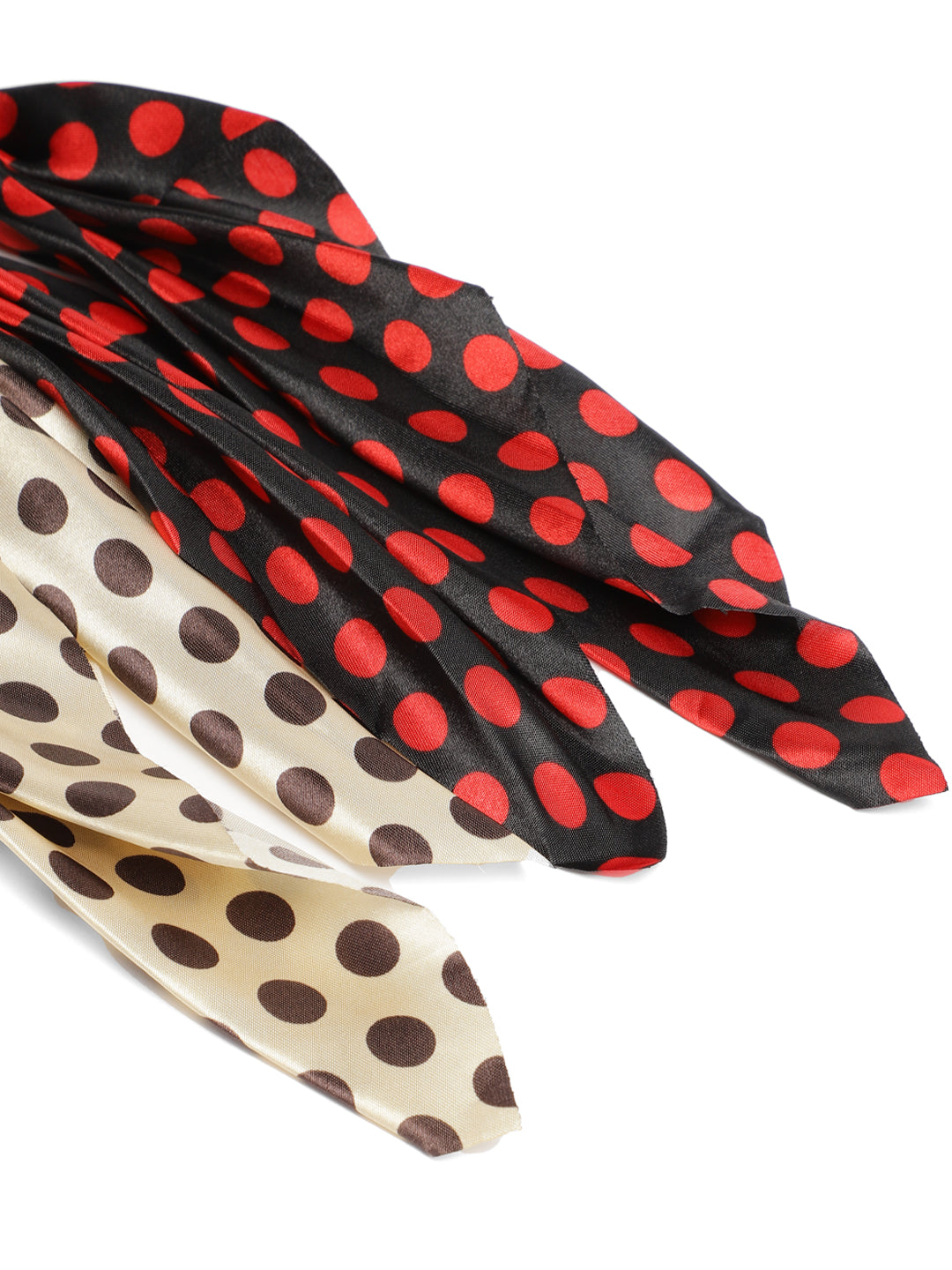 Laida Set of 2 Polka Dots Printed Scrunchies With Knot Detail