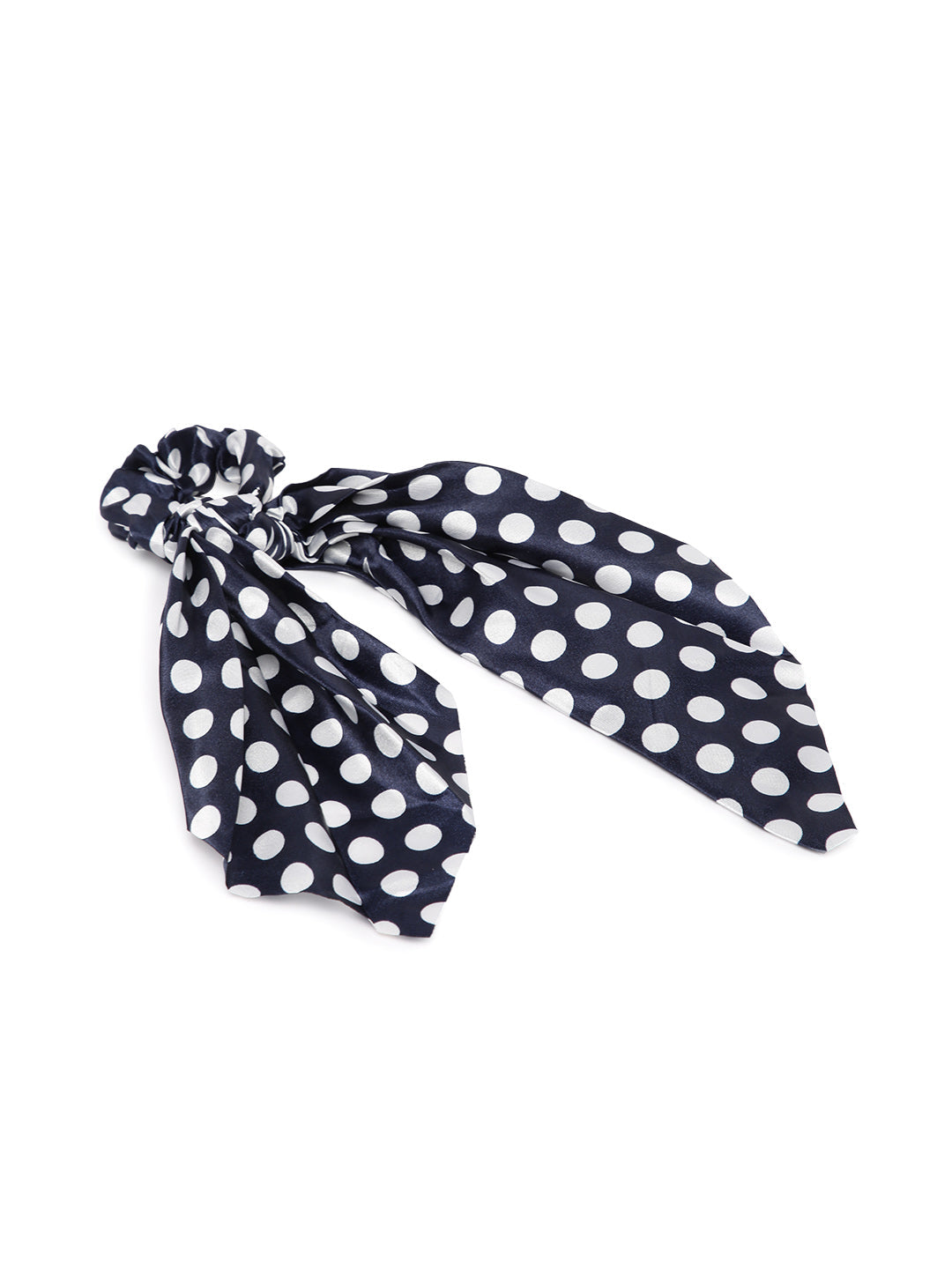 Laida Set of 2 Polka Dots Printed Scrunchies With Knot Detail