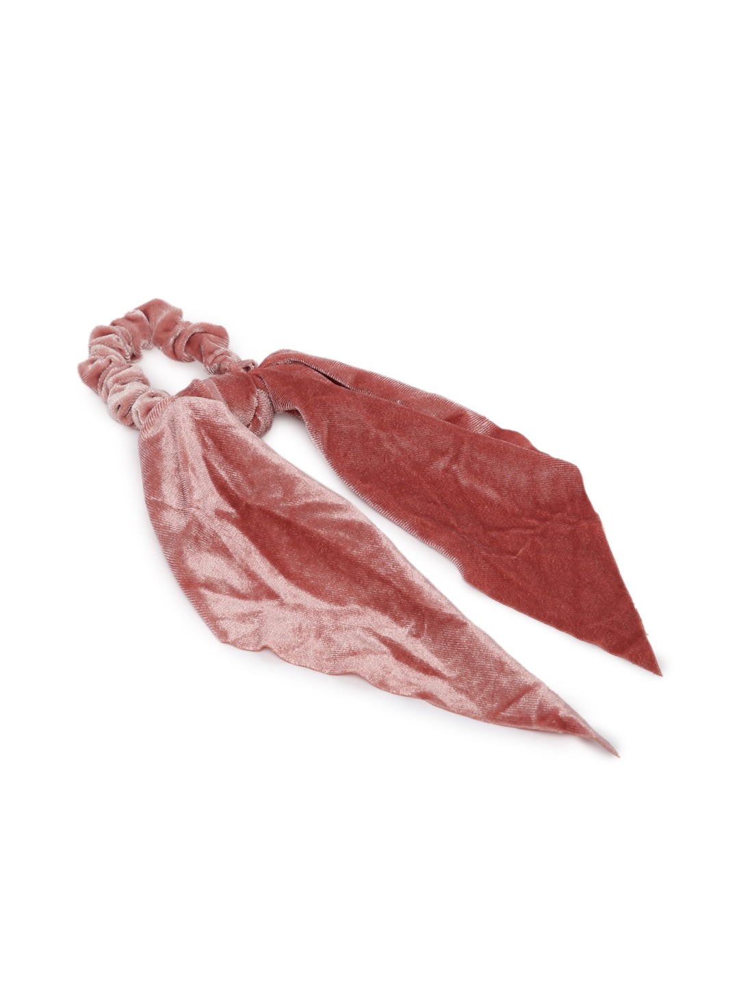 Laida Set of 2 Velvet Handkerchief Style Scrunchies with Knot Detail