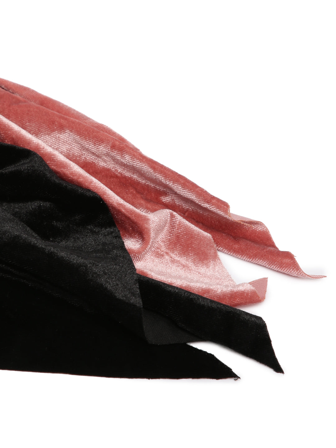 Laida Set of 2 Velvet Handkerchief Style Scrunchies with Knot Detail