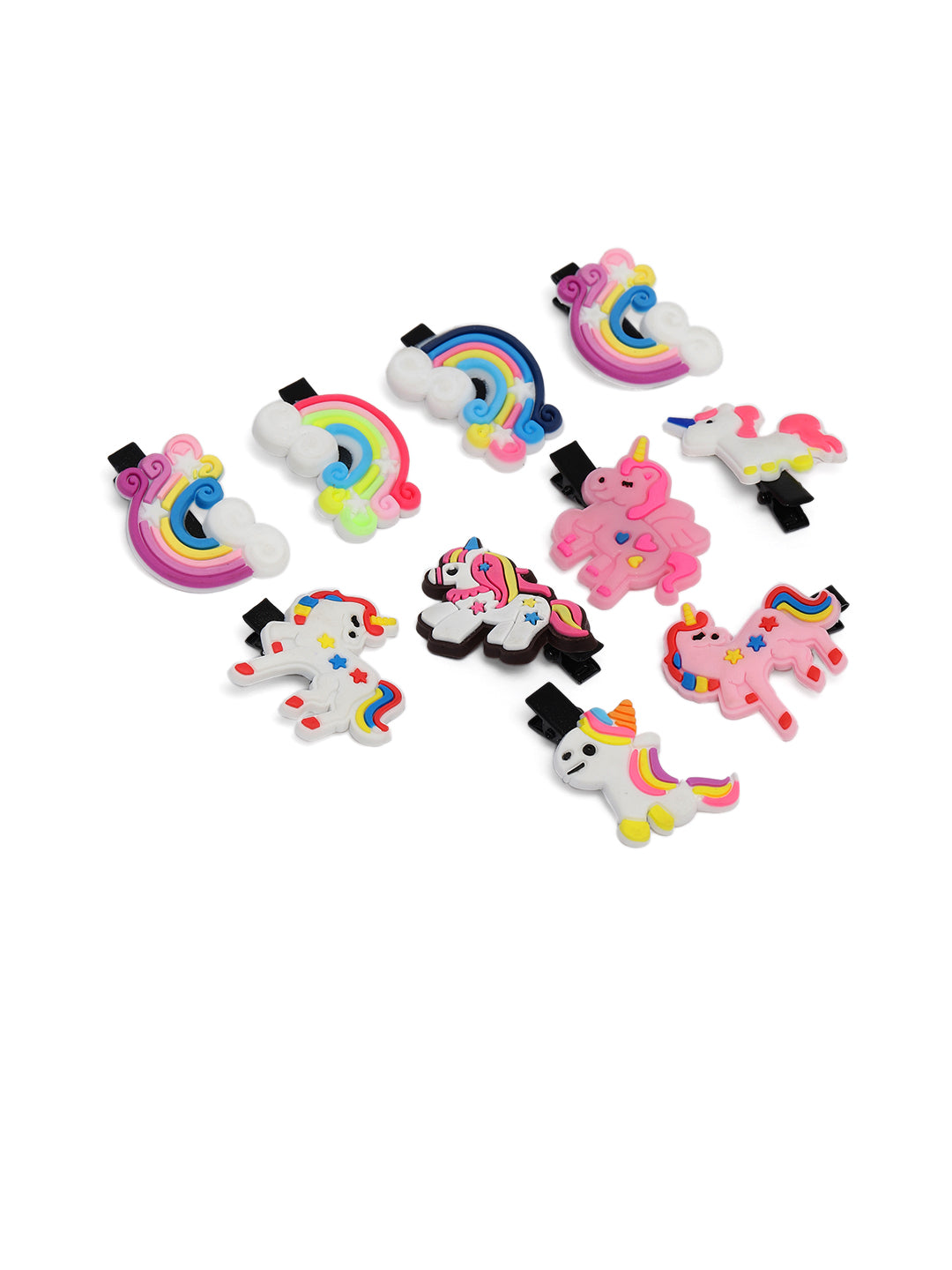 Girls Set Of 10 Multicoloured Alligator Hair Clip