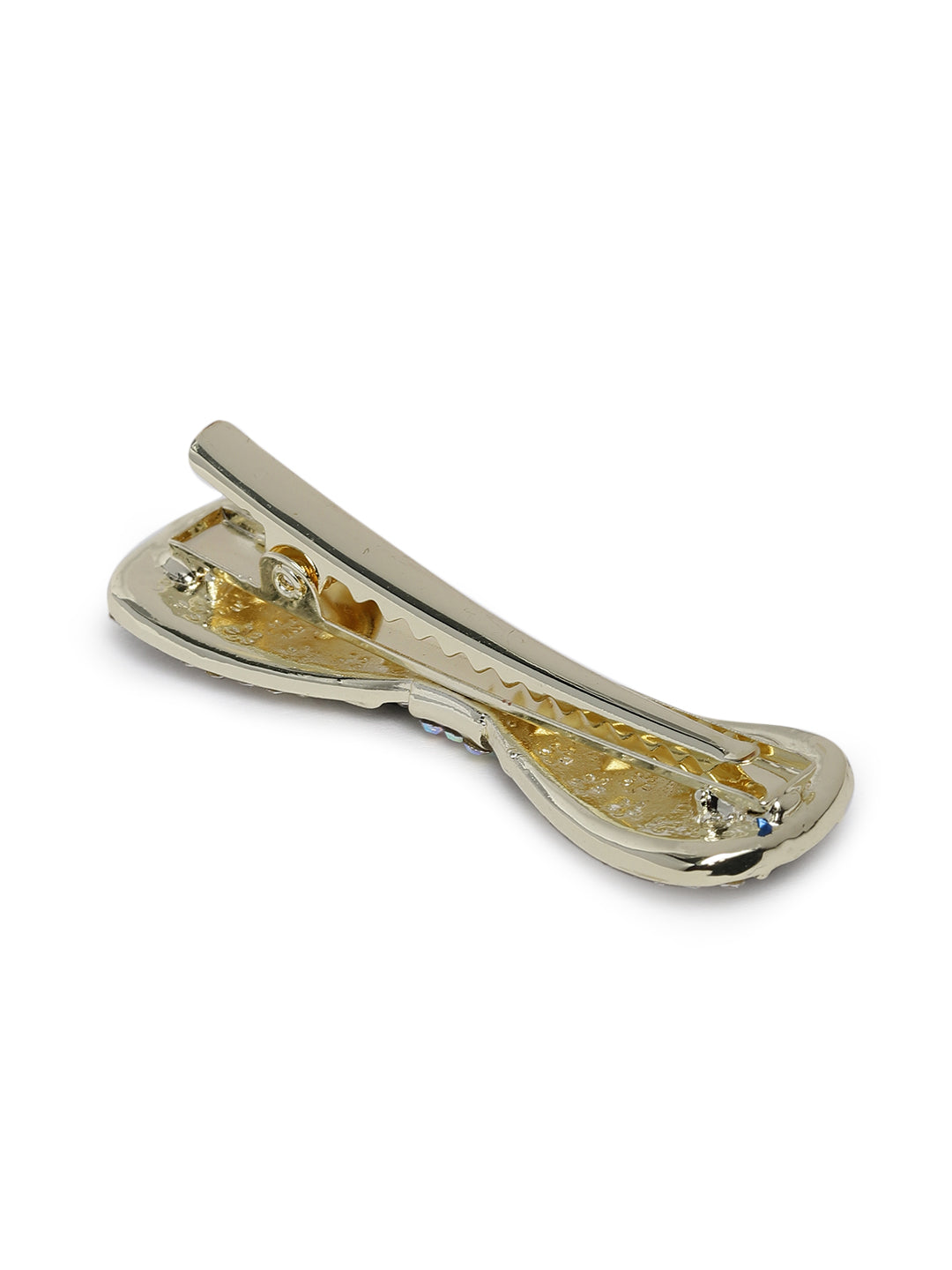 Women Black & Gold-Plated Embellished Alligator Hair Clip