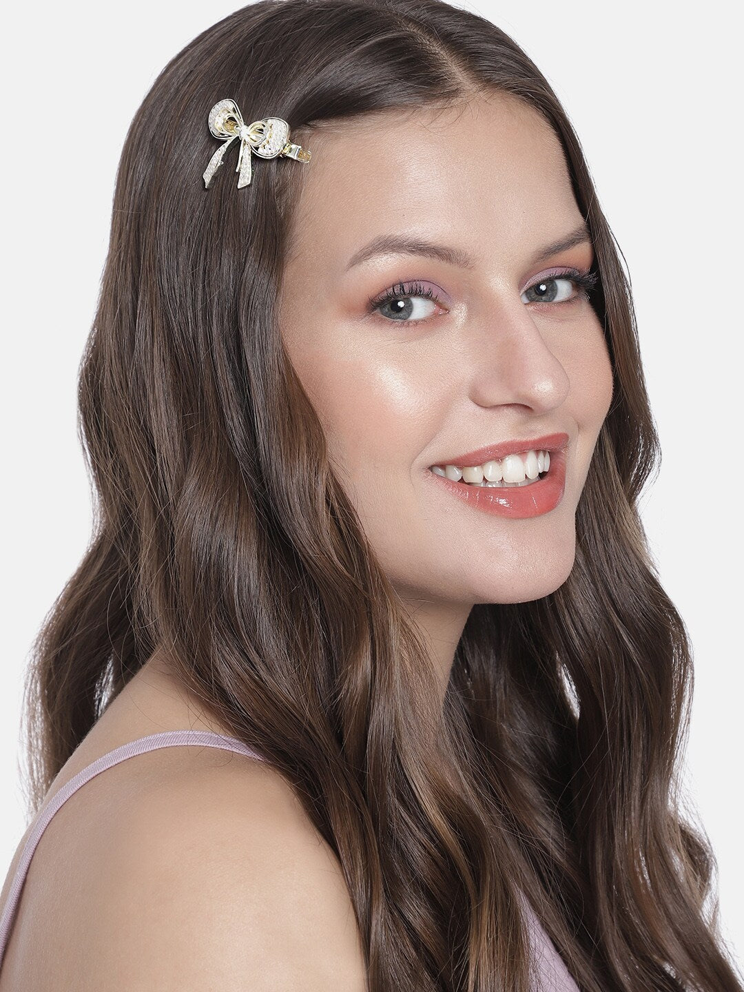 Pearl Embellished Bow Alligator Hair Clip