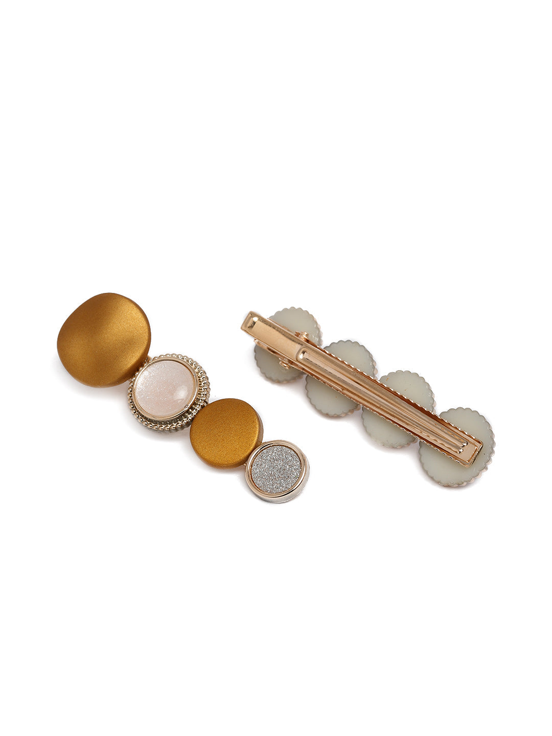 Laida Women Set of 6 Gold-Toned Embellished Alligator Hair Clip