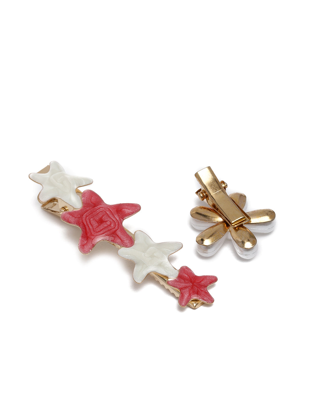 Laida Women Set of 6 Gold-Plated Embellished Alligator Hair Clip