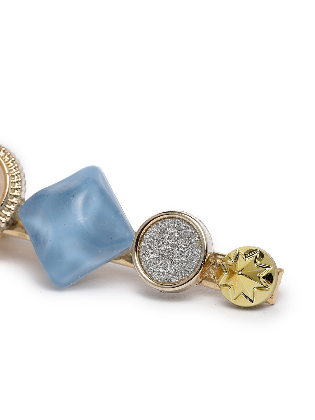 Laida Women Set of 6 Gold-Plated Embellished Alligator Hair Clip