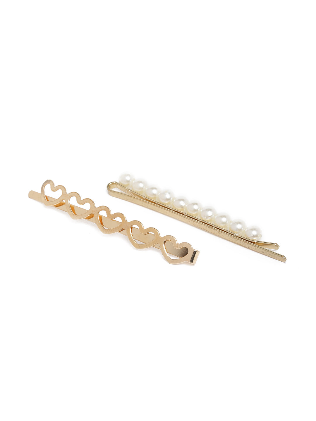 Laida Women Pink & Gold-Toned Set of 6 Embellished Alligator Hair Clip