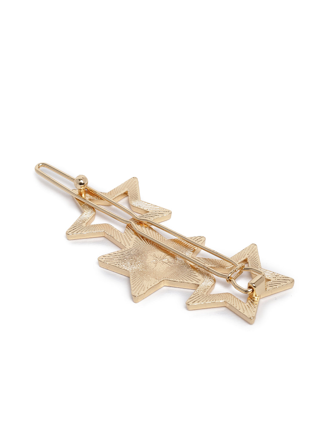 Laida Women Gold-Toned & Pink Set of 6 Embellished Alligator Hair Clip