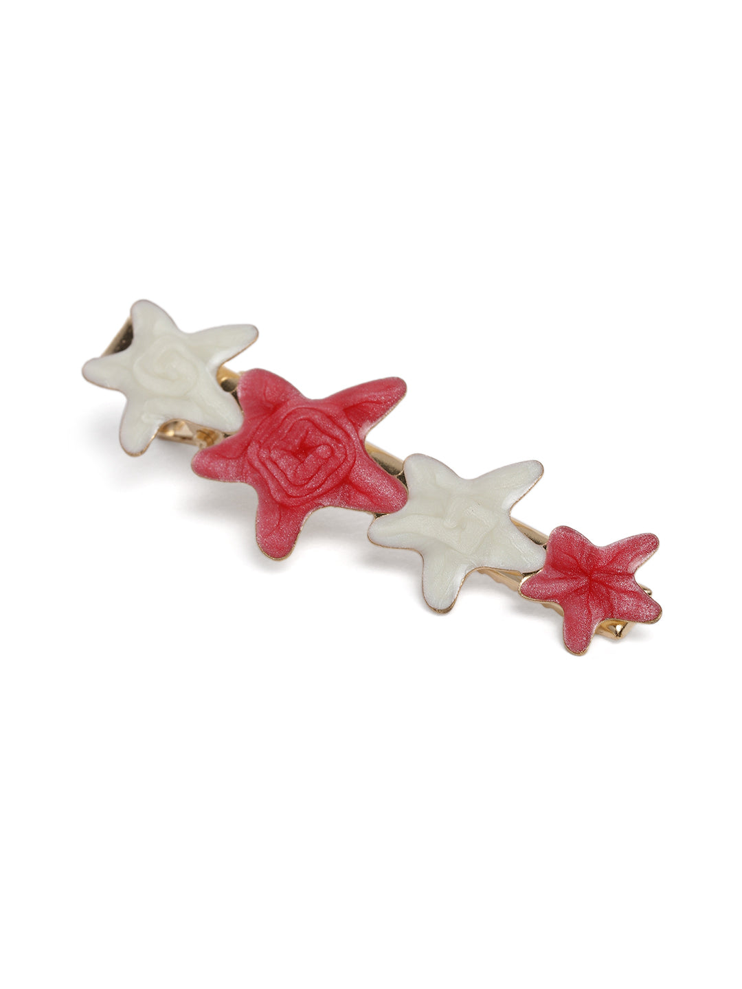 Laida Women Set of 6 Gold-Plated Embellished Alligator Hair Clip