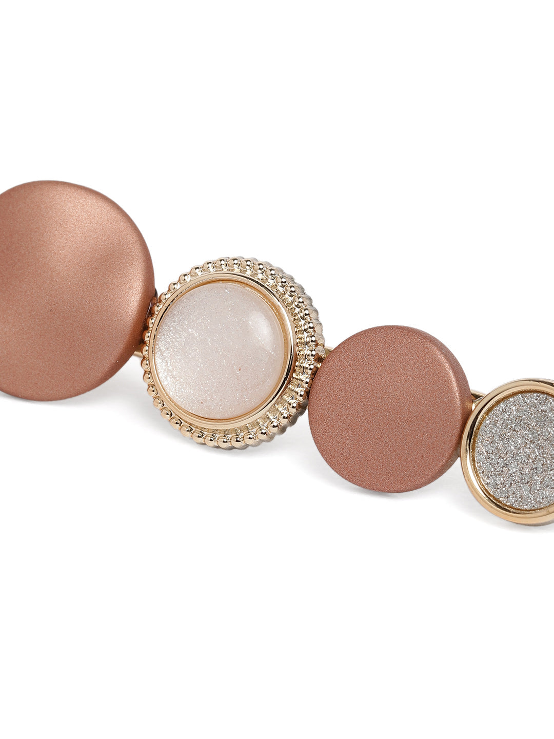 Laida Women Gold-Toned & Pink Set of 6 Embellished Alligator Hair Clip