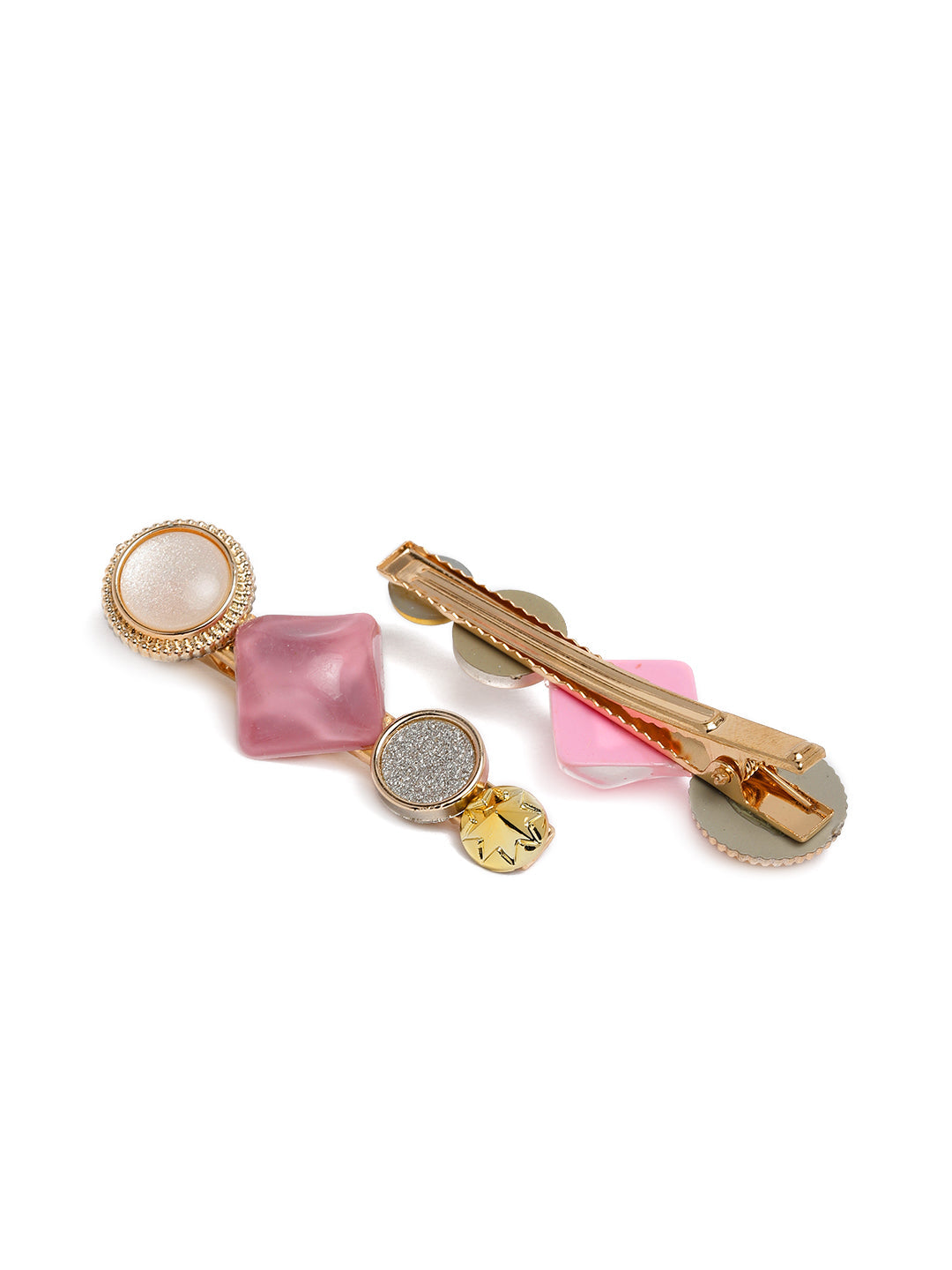 Laida Women Set of 6 Gold-Plated Embellished Alligator Hair Clip