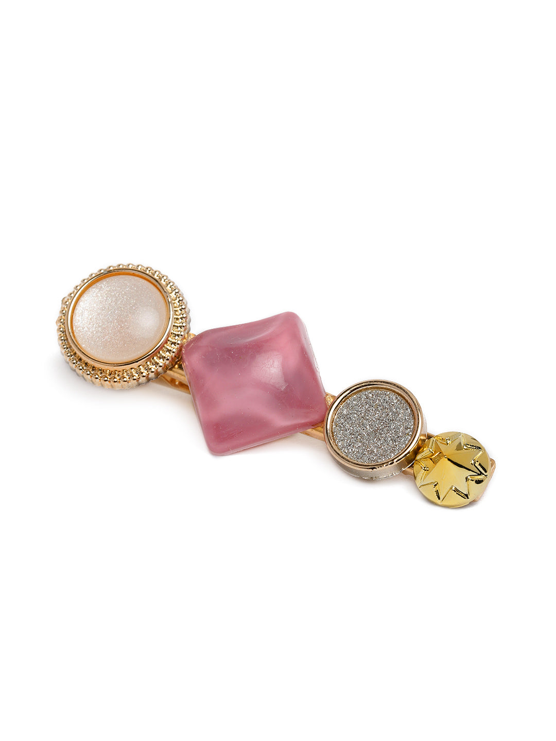 Laida Women Set of 6 Gold-Plated Embellished Alligator Hair Clip