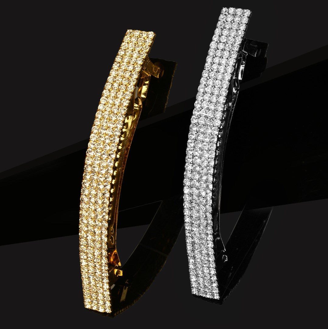 LAIDA Women Gold-Toned & Silver-Toned Set of 2 Embellished French Barrette