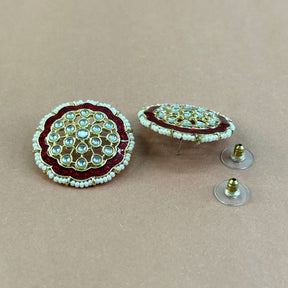 Pihu Maroon Stud Earring