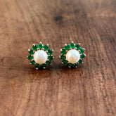 Gory Green Pearl Stud Earring