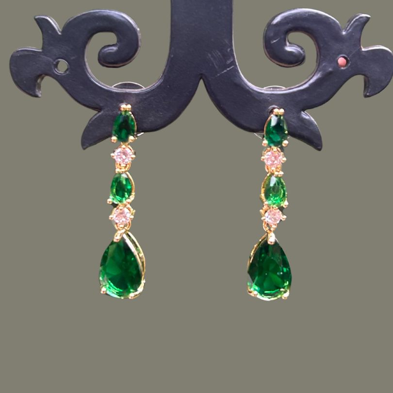 Una Green Drop Earrings