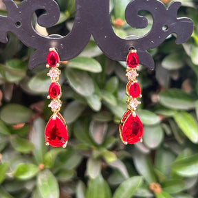 Una  Red  Drop Earrings