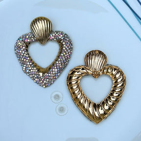 Bling Blogger Envy Silver Heart Earrings