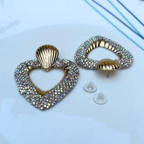 Bling Blogger Envy Silver Heart Earrings