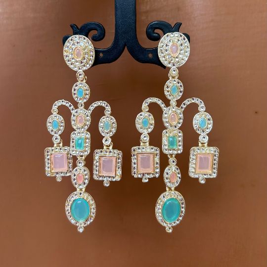 Dia Turquoise Pink Earrings