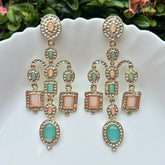 Dia Turquoise Pink Earrings