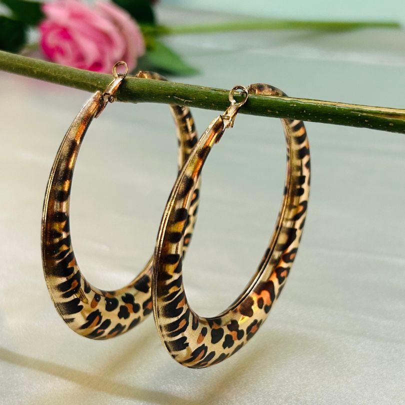Animal Print Oversized Hoop Earrings