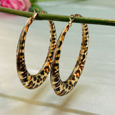 Animal Print Oversized Hoop Earrings