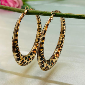 Animal Print Oversized Hoop Earrings