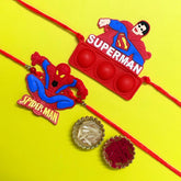 Set of 2 Rakhis - Spiderman And Superman Rakhis