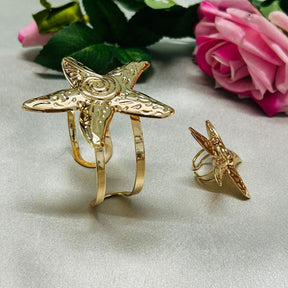 Star Golden Bracelet With Ring
