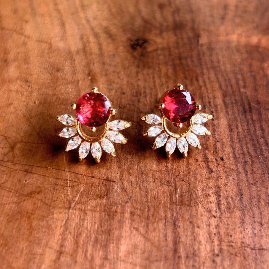 Teensy Ruby Red AD Stud Earring