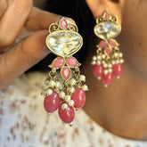 Govindi Pink Kundan Designer Earrings