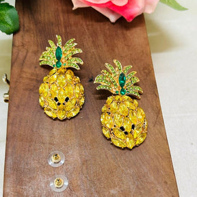 Pine Apple Yellow Earrings