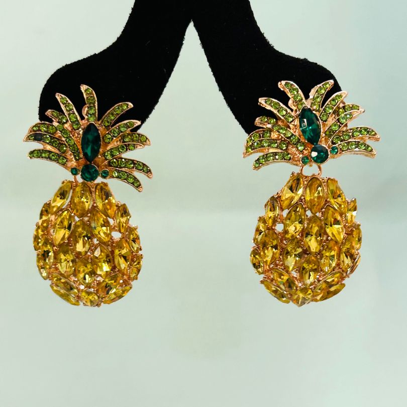 Pine Apple Yellow Earrings