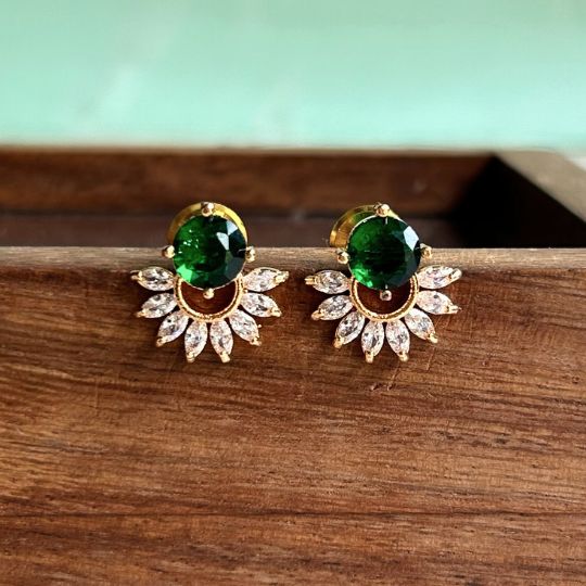 Teensy Emerald AD Stud Earring