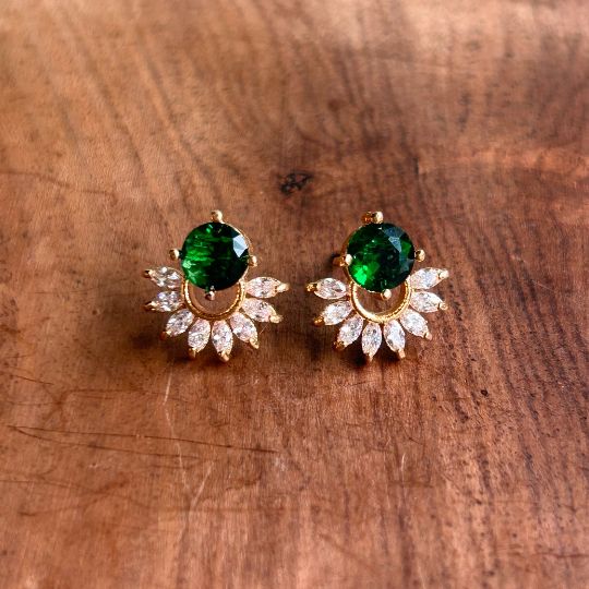 Teensy Emerald AD Stud Earring