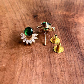 Teensy Emerald AD Stud Earring