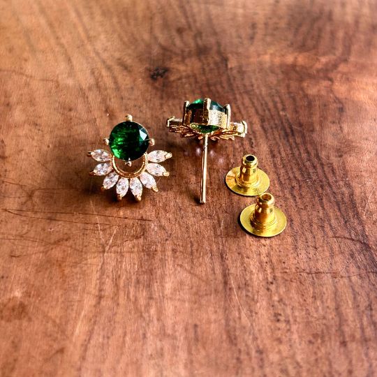 Teensy Emerald AD Stud Earring