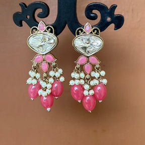 Govindi Pink Kundan Designer Earrings