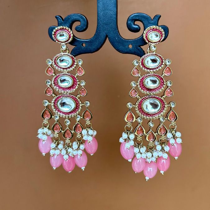 Saeeda Pink Earrings