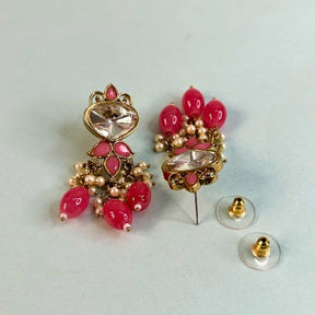 Govindi Pink Kundan Designer Earrings