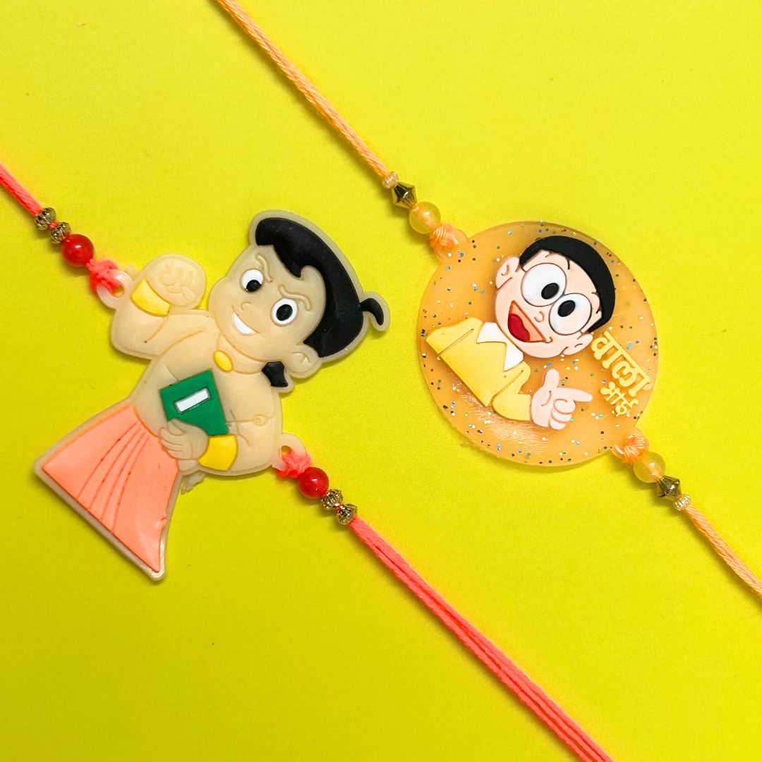 Set of 2 Rakhis - Chhota Bheem & Kulfi Wala Bhai Rakhis