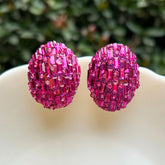 Bling Blogger  Pink Oval Stud Earrings