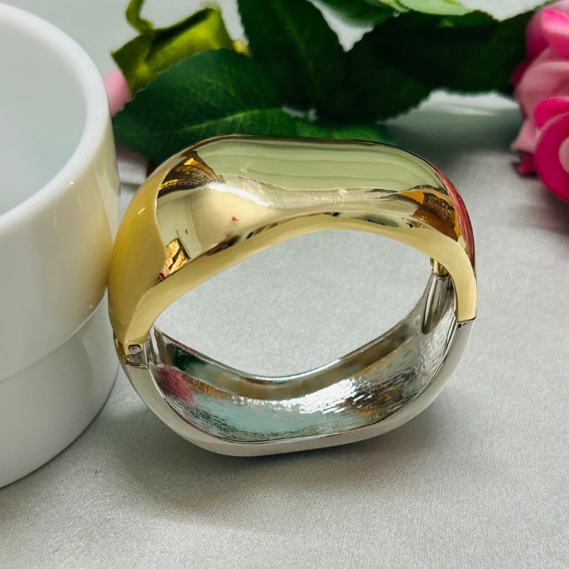 Half Golden Silver Openable kada/Cuff