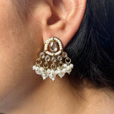 Abjini White Stud Earrings