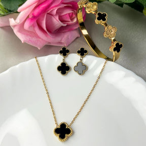 Cleo Black & Golden Clover Bracelet